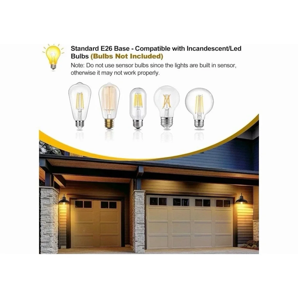 2 Pack Outdoor Wall Light, Dusk to Dawn Gooseneck Barn Light, Farmhouse Outside